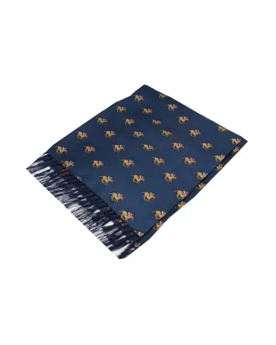 Scarves Soprano Ties Soprano Blue Horse Racing Theme Silk Aviator Scarf £28.00