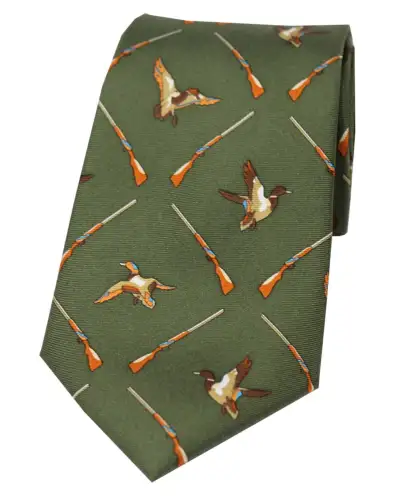 Silk Ties Soprano Ties Soprano Flying Ducks Country Green Ground Country Silk Tie £23.00