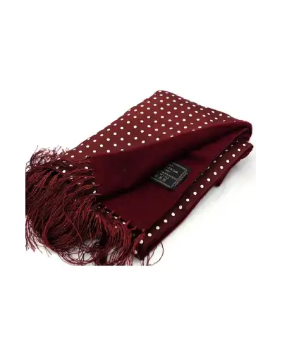 Scarves Soprano Ties Soprano Lambs Wool And Printed Silk Polka Dot Scarf On Wine Ground £62.00
