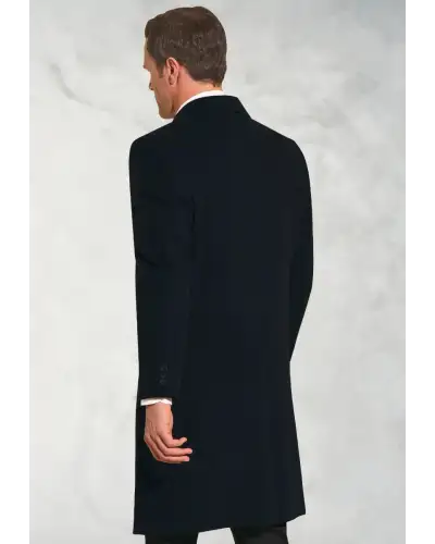 Overcoats Brook Taverner Bond Navy Wool Cashmere Overcoat-BT-9760B £269.00