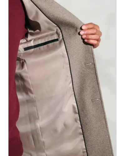 Overcoats Brook Taverner Hutchinson Taupe Wool Blend Overcoat-BT-9153C £134.00