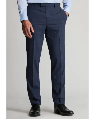 Suit Trousers Brook Taverner Tailored Fit Suffield Navy Check Wool Blend Suit Trousers-BT-8088AT £72.00