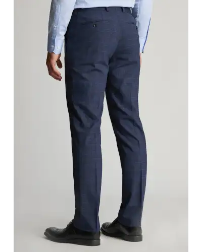 Suit Trousers Brook Taverner Tailored Fit Suffield Navy Check Wool Blend Suit Trousers-BT-8088AT £72.00