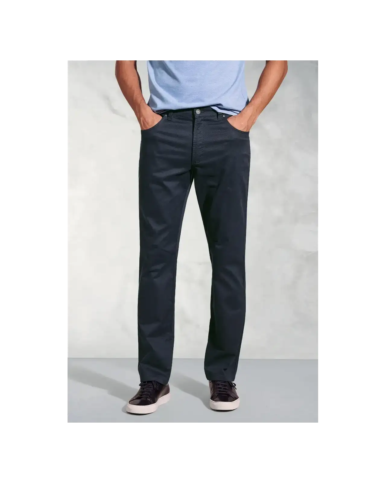 Fit Trousers Brook Taverner Regular Fit Harrelson Navy Slub Cotton 5 Pocket Trousers £45.00