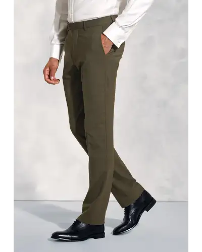 Trousers Brook Taverner Tailored Fit Oliver Moss Melange Wool Blend Suit Trousers-BT-8023A £90.00