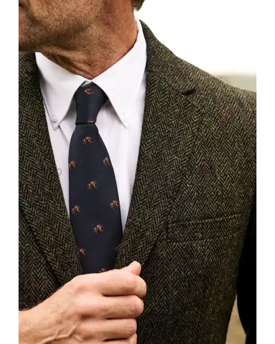 Harris Tweed Jackets Brook Taverner Tailored Fit Glencoe Green Herringbone Harris Tweed Jacket £269.00