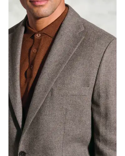 Jackets Brook Taverner Tailored Fit Southall Taupe Italian Wool Blend Jacket £161.00