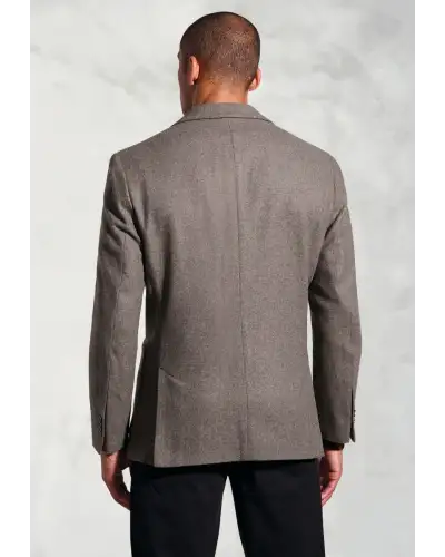 Jackets Brook Taverner Tailored Fit Southall Taupe Italian Wool Blend Jacket-BT-5467AT £161.00