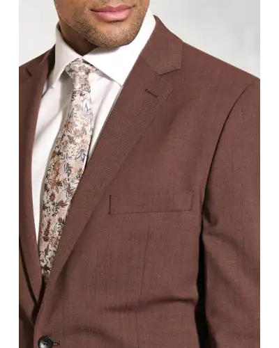 Suit Jackets Brook Taverner Tailored Fit Oliver Rust Melange Wool Blend Suit Jacket-BT-5422B £134.00