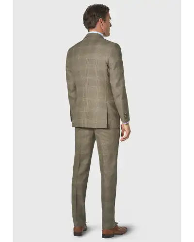 Suit Jackets Brook Taverner Tailored Fit Ribblesdale Olive Check Suit Jacket - British Fabric £202.00