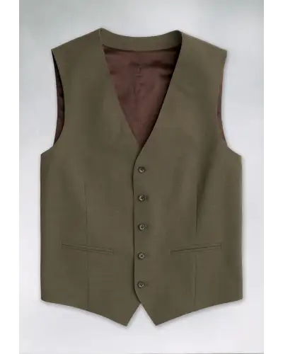 Wool Suits Brook Taverner Tailored Fit Oliver Moss Melange Wool Blend Suit Waistcoat-BT-1880A £80.00