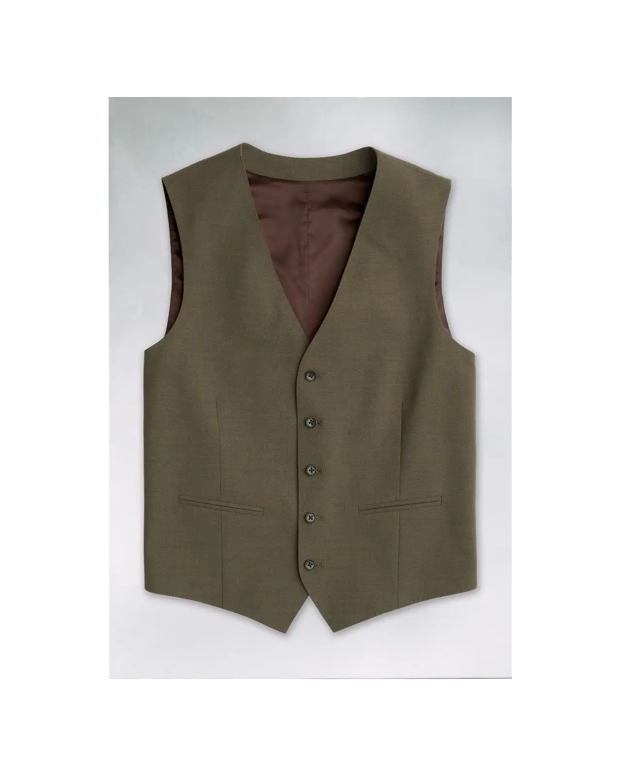 Wool Suits Brook Taverner Tailored Fit Oliver Moss Melange Wool Blend Suit Waistcoat £80.00