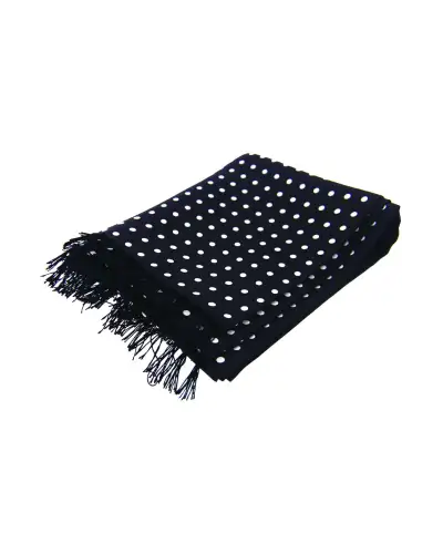 Scarves Soprano Ties Soprano Silk Aviator Scarf With White Polka Dots On Black Ground £49.00