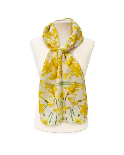 Scarves Fox and Chave Daffodils Habotai Scarf-FC-62-400 £42.00