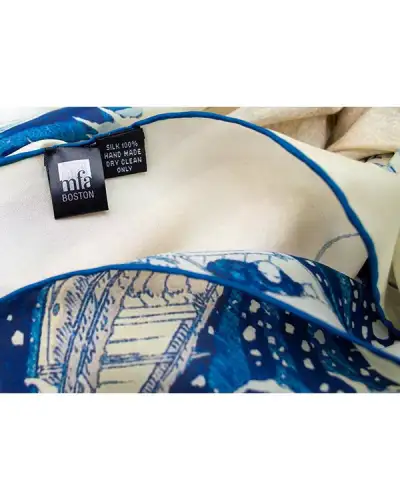 Scarves Fox and Chave Hokusai Wave Silk Habotai Scarf £42.00