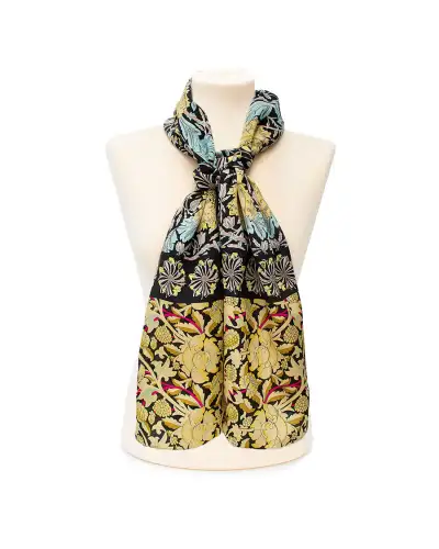 Scarves Fox and Chave Morris Black Mix Crêpe De Chine Scarf £45.00