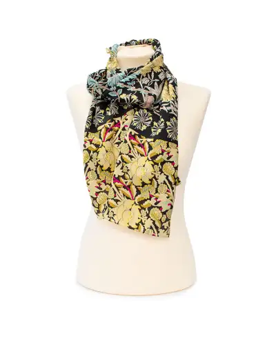 Scarves Fox and Chave Morris Black Mix Crêpe De Chine Scarf £45.00