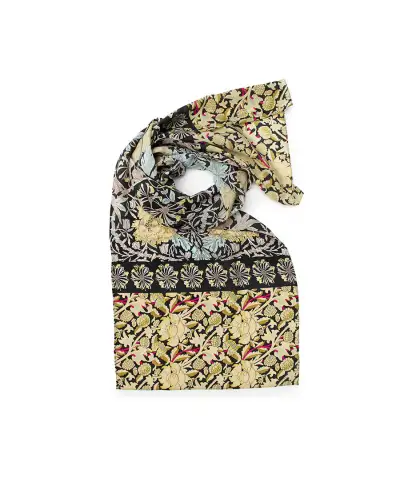 Scarves Fox and Chave Morris Black Mix Crêpe De Chine Scarf £45.00