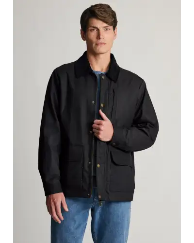 Jackets Brook Taverner Tunstall Black Wax Cotton Jacket-BT-9182A £116.00