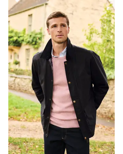 Jackets Brook Taverner Tunstall Black Wax Cotton Jacket-BT-9182A £116.00