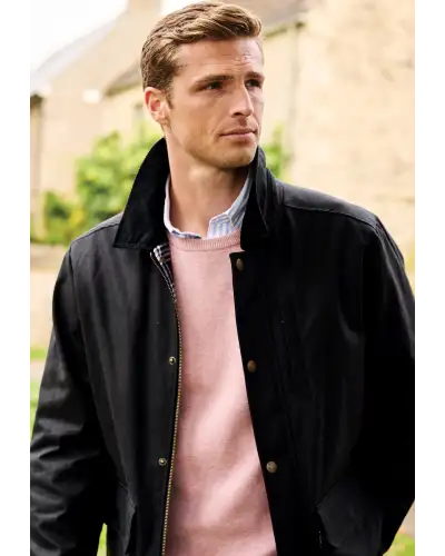 Jackets Brook Taverner Tunstall Black Wax Cotton Jacket-BT-9182A £116.00