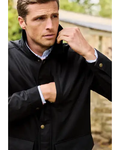 Jackets Brook Taverner Tunstall Black Wax Cotton Jacket-BT-9182A £116.00