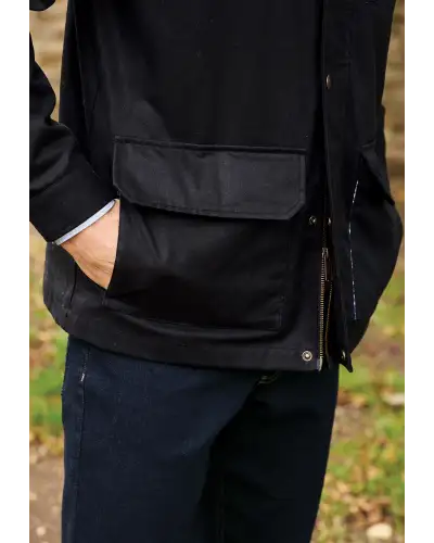 Jackets Brook Taverner Tunstall Black Wax Cotton Jacket-BT-9182A £116.00