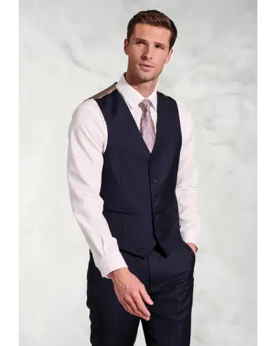 Wool Suits Brook Taverner Tailored Fit Affleck Navy Wool Suit Waistcoat £72.00