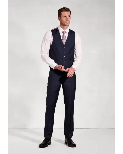 Wool Suits Brook Taverner Tailored Fit Affleck Navy Wool Suit Waistcoat-BT-1937A £72.00