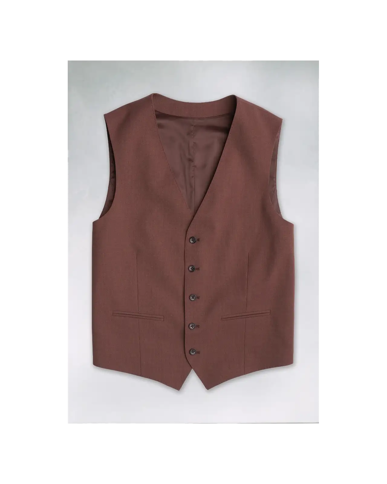 Wool Suits Brook Taverner Tailored Fit Oliver Rust Melange Wool Blend Suit Waistcoat £80.00