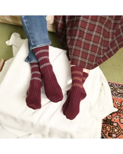 Women PEPER HAROW Old School Womens Socks - Maroon £15.00
