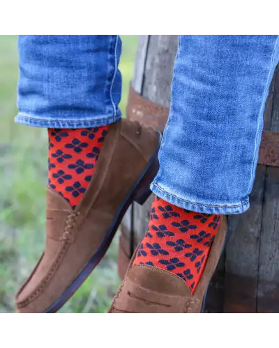 Men PEPER HAROW Clover Mens Socks - Orange £16.00