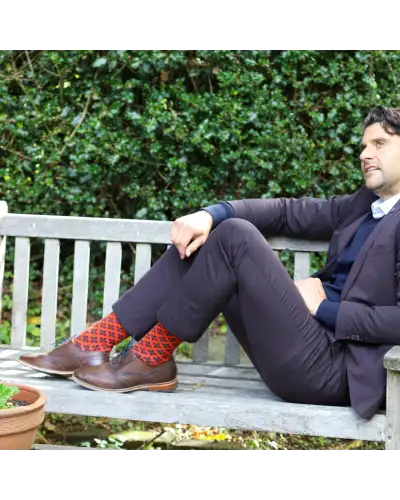 Men PEPER HAROW Clover Mens Socks - Orange £16.00