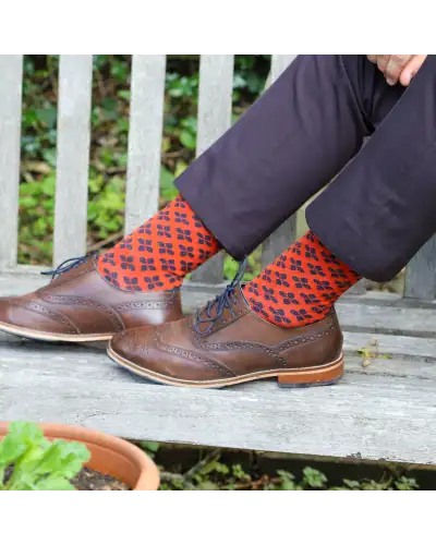 Men PEPER HAROW Clover Mens Socks - Orange £16.00