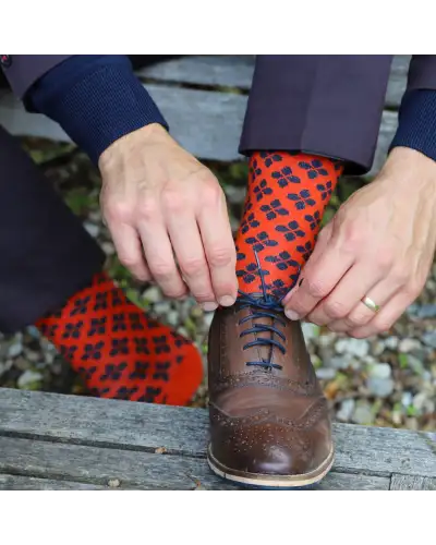 Men PEPER HAROW Clover Mens Socks - Orange £16.00