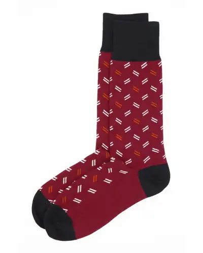 Men PEPER HAROW Parallel Mens Socks - Burgundy-PH-8064583008430 £16.00