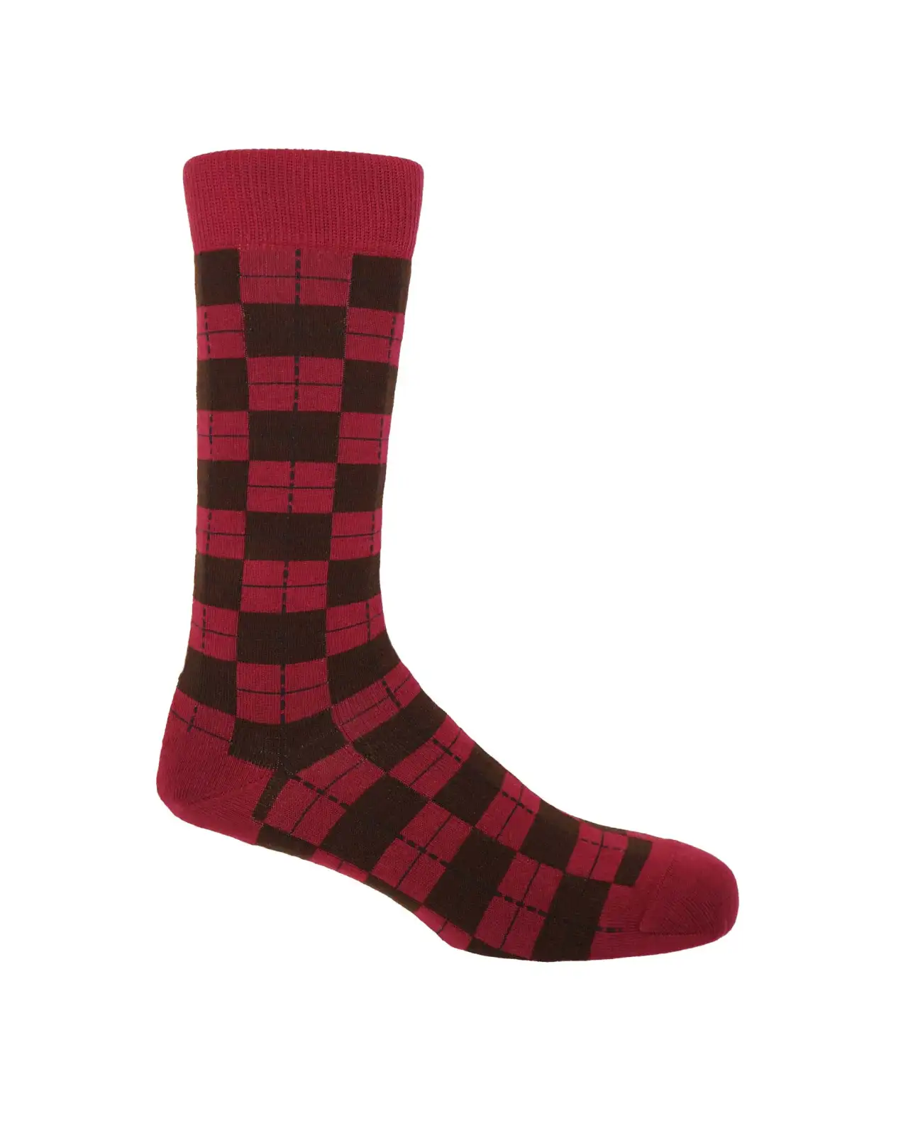Men PEPER HAROW Checkmate Mens Socks - Burgundy £16.00