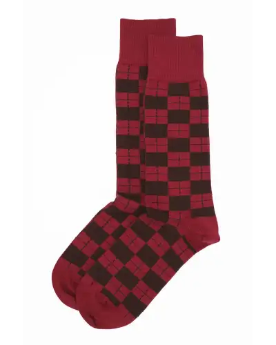 Men PEPER HAROW Checkmate Mens Socks - Burgundy £16.00