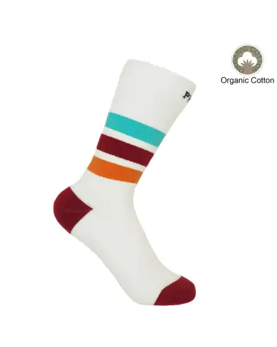 Women PEPER HAROW Striped Organic Womens Sport Socks - White £15.00