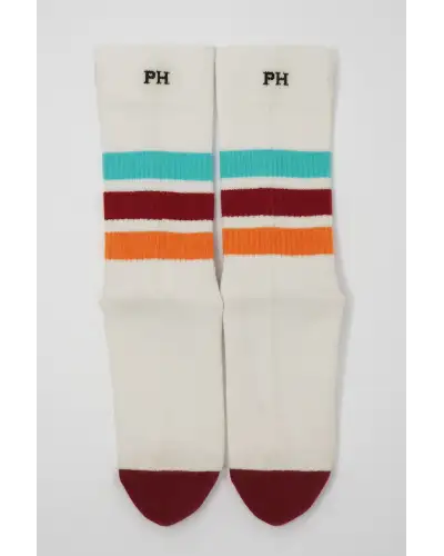 Women PEPER HAROW Striped Organic Womens Sport Socks - White £15.00