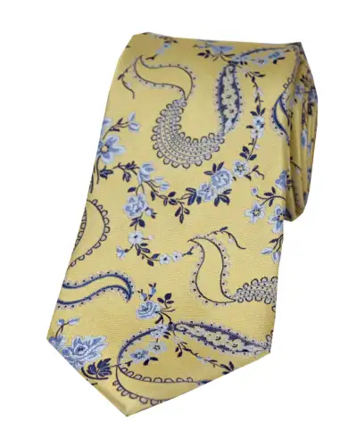 Silk Ties Soprano Ties Soprano Gold Floral Pattern Mens Silk Tie £24.00