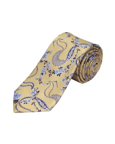 Silk Ties Soprano Ties Soprano Gold Floral Pattern Mens Silk Tie £24.00