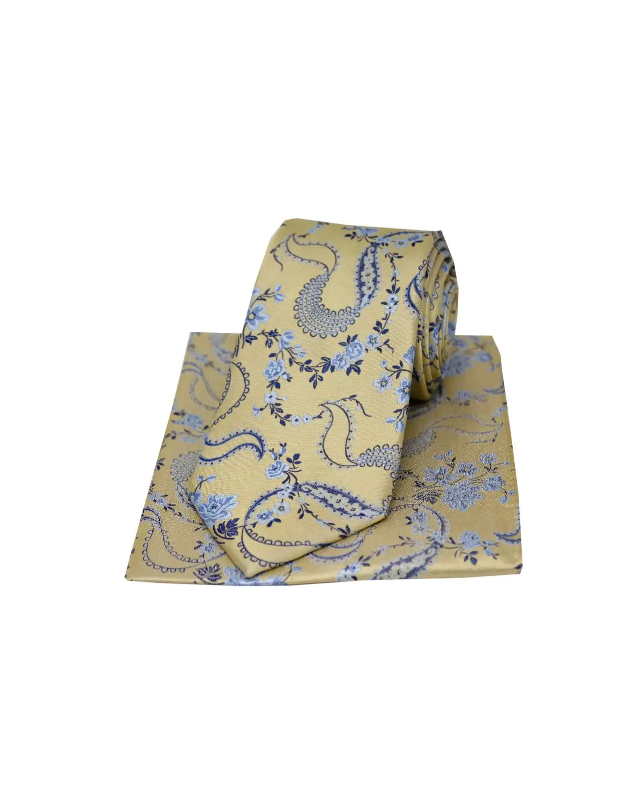 Silk Hankies Soprano Ties Soprano Light Gold Floral Pattern Silk Tie and Pocket Square £23.00