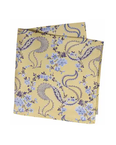 Pocket Square Soprano Ties Soprano Gold Floral Patterned Mens Silk Pocket Square-ST-HANKWS08873 £9.00