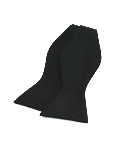 Self Tie Bow Ties Soprano Ties Soprano Black Satin Polyester Self Tied Bow Tie-ST-BLACK-SATIN-POLY-SELF-TIE-BOWTIE £14.00