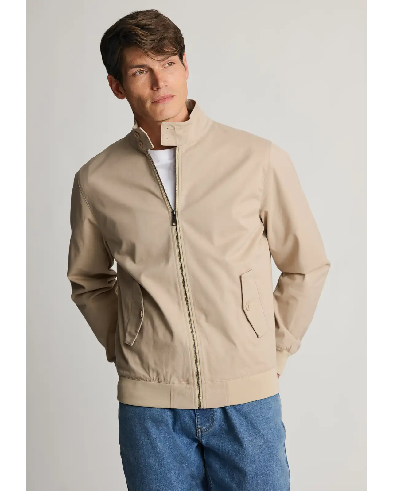 Jackets Brook Taverner Hartforth Sand Cotton Blend Harrington Jacket-BT-9181A £89.00