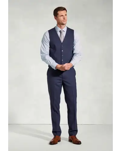 Linen Suits Brook Taverner Tailored Fit Mckellen Navy Linen Blend Suit Waistcoat £45.00