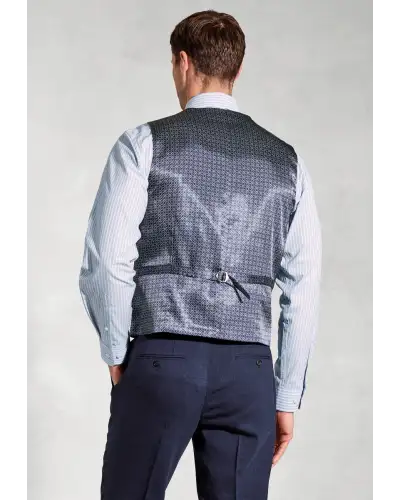 Linen Suits Brook Taverner Tailored Fit Mckellen Navy Linen Blend Suit Waistcoat-BT-1933B £45.00