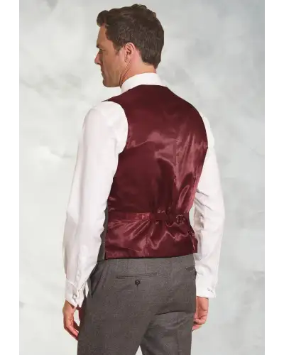 Wool Suits Brook Taverner Tailored Fit Clifford Grey Donegal Wool Suit Waistcoat £72.00