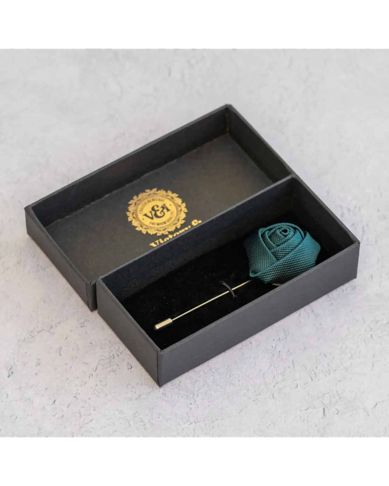 Lapel Pins Victory and Innsbruck Peacock Green Textured Floral Lapel Pin £16.00